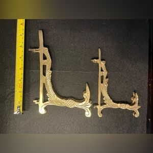 Decorative Brass Shelf Brackets - Easel Ornate gold supports stand (Set) 2 Ct.